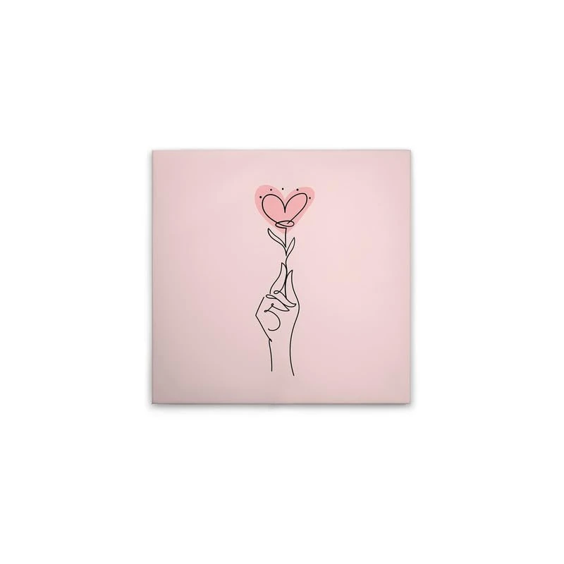 A.S. Création Canvas Picture Oneliner Hearts with Hand - Wall Picture in Pink, Black - 50 x 50 cm - DD132693 - Image 1