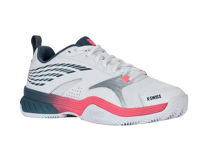 K-Swiss Men's Speedex Tennis Shoe, White Stargazer Neon Blaze, 8 UK