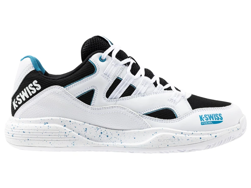 K-Swiss Men's Tura Team Padel Tennis Shoe, White Black Blue Moon, 9.5 UK