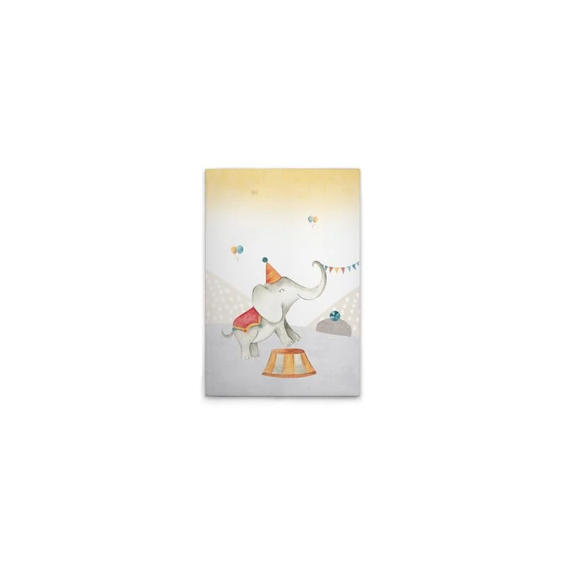 A.S. Création DD129374 Canvas Picture Circus Elephant Children's Room Wall Picture Colourful Beige 40 x 60 cm
