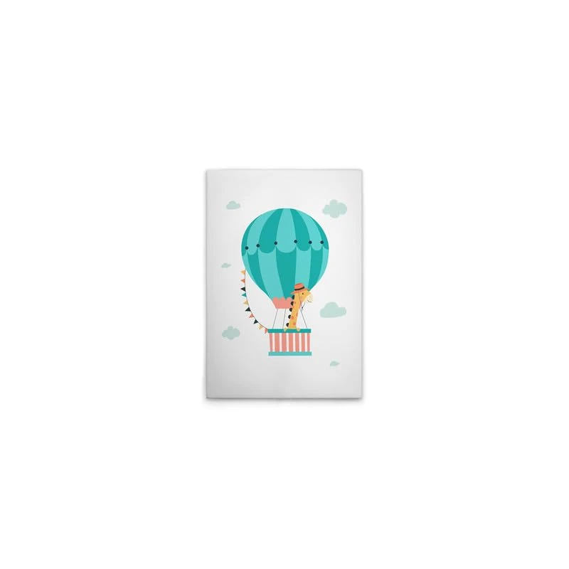 A.S. Création DD132531 Hot Air Balloon Canvas Picture for Children's Room Giraffe - Wall Picture in White, Green - 40 x 60 cm - Image 1