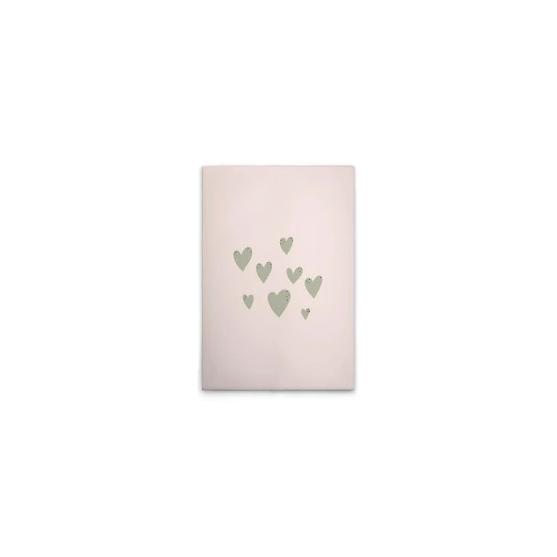 A.S. Création DD132841 Canvas Picture Heart Children's Room Wall Picture in Beige Green 40 x 60 cm