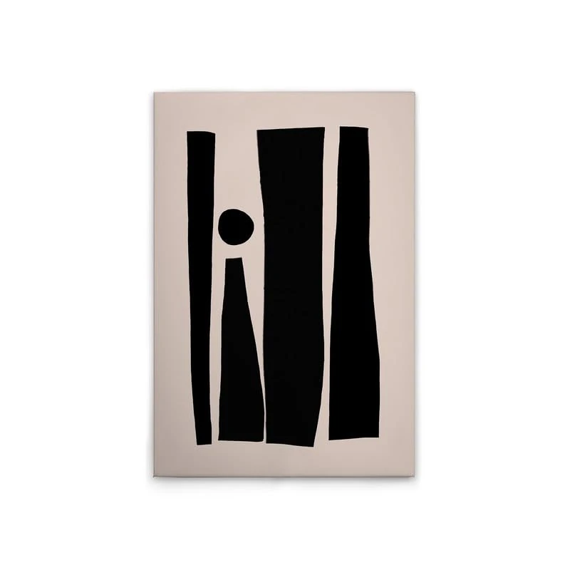 A.S. Création DD132618 Minimalist Black Beige Canvas Picture in Cream Black 60 x 90 cm