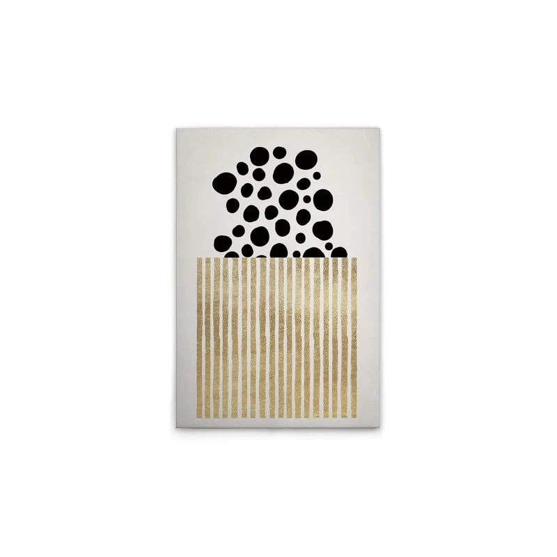 A.S. Création DD131811 Canvas Picture Popcorn Black Gold Wall Picture in Cream Gold 50 x 75 cm