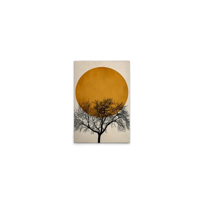 A.S. Création DD131778 Canvas Picture Tree with Moon Gold Black - Wall Picture in Gold, Beige - 40 x 60 cm - Image 1