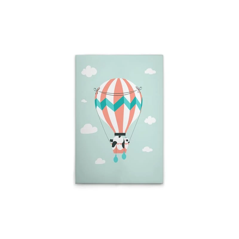 A.S. Création DD132527 Canvas Picture Hot Air Balloon Children's Room Panda - Wall Picture in Green/White - 50 x 75 cm - Image 1