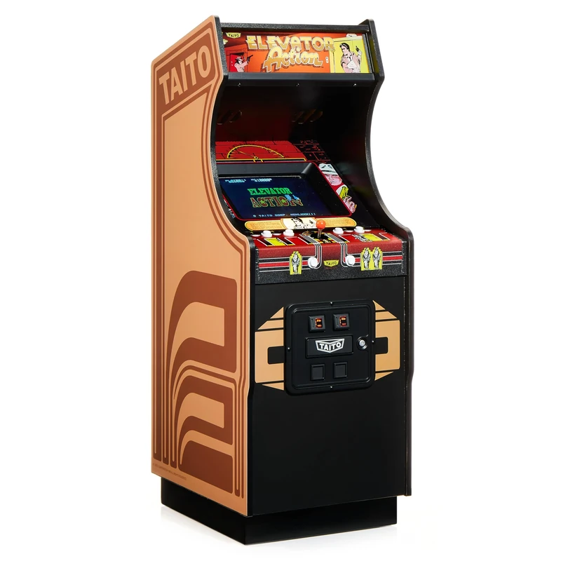 Numskull Quarter Arcades Elevator Action Collector's Edition Mini Arcade - 1/4 Scale Authentic Wooden Replica, Original ROM, Rechargeable Battery & 3W Speakers for Retro Enthusiasts [video game]