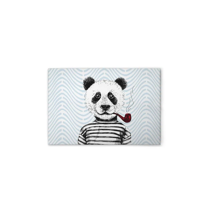 A.S. Création DD132140 Canvas Picture Retro Panda Colourful Wall Picture in Blue/White 75 x 50 cm - Image 1