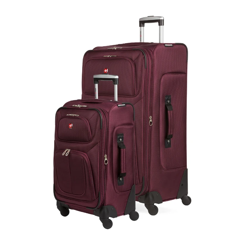SwissGear Sion Softside Expandable Luggage, Merlot, 2-Piece Set (21/29), Sion Softside Expandable Luggage
