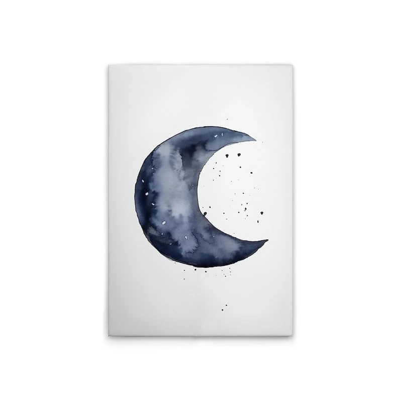 A.S. Création DD133314 Canvas Picture Blue Crescent Moon - Wall Picture in White, Blue - 60 x 90 cm