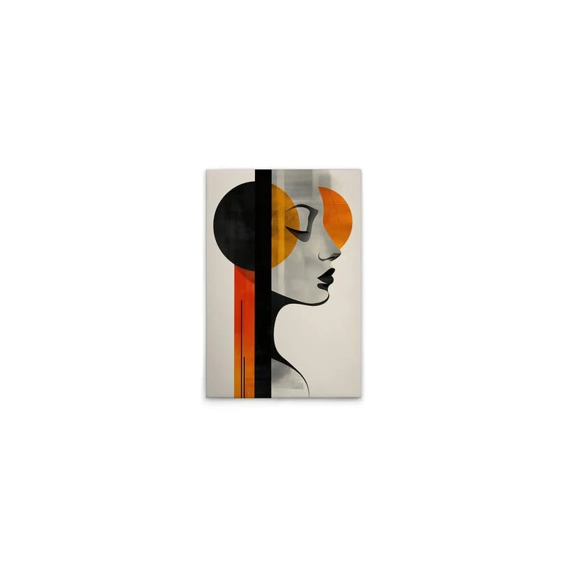 A.S. Création DD133177 Canvas Picture Woman with Shapes, Wall Picture in Cream, Black, 40 x 60 cm