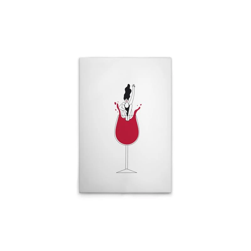 A.S. Création DD132647 Canvas Picture Wine Glass WG Kitchen Wall Picture in White, Black, 50 x 75 cm - Image 1