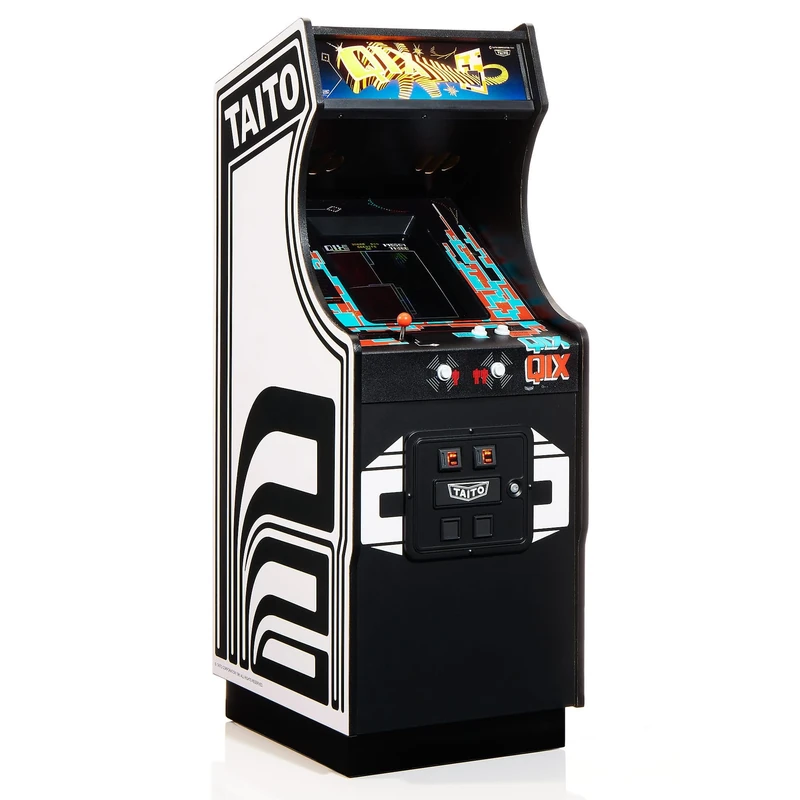 Numskull Quarter Arcades Qix Collector's Edition Mini Arcade - 1/4 Scale Authentic Wooden Replica, Original ROM, Rechargeable Battery & 3W Speakers for Retro Enthusiasts [video game]