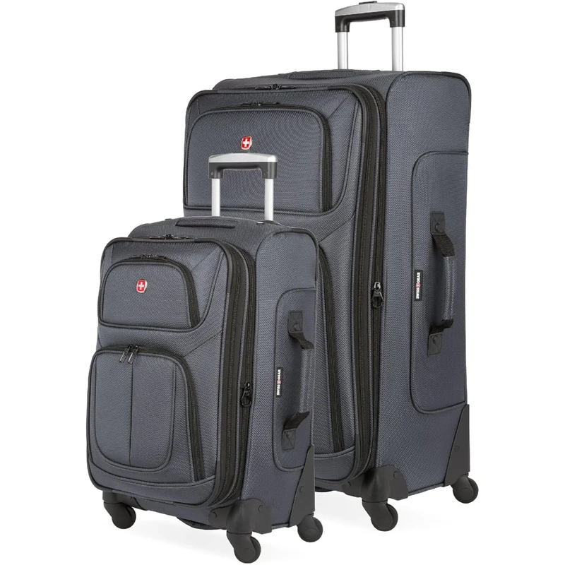 SwissGear Sion Softside Expandable Luggage, Dark Grey, 2-Piece Set (21/29), Sion Softside Expandable Luggage