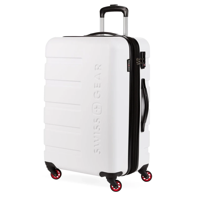 SwissGear 7366 Hardside Expandable Luggage with Spinner Wheels, White, 2-Piece Set (19/27), 7366 Hardside Expandable Luggage with Spinner Wheels