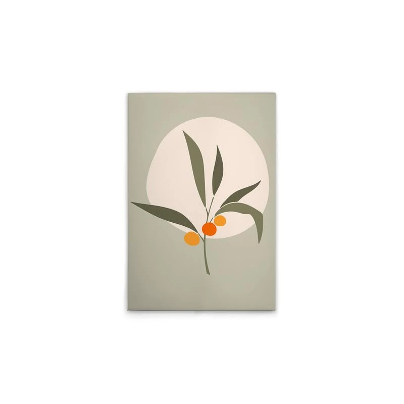 A.S. Création Canvas Picture Olive Branch Modern Wall Picture in Green Cream 50 x 75 cm DD132552 - Image 1