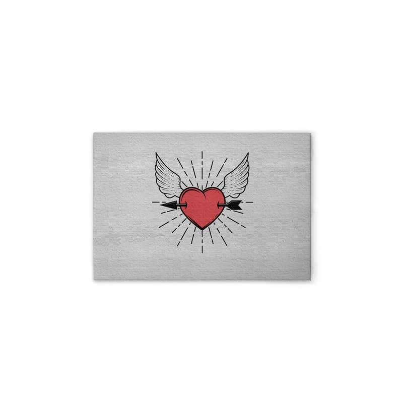 A.S. Création DD132115 Canvas Picture Heart Stone Wall Picture Grey Red 75 x 50 cm
