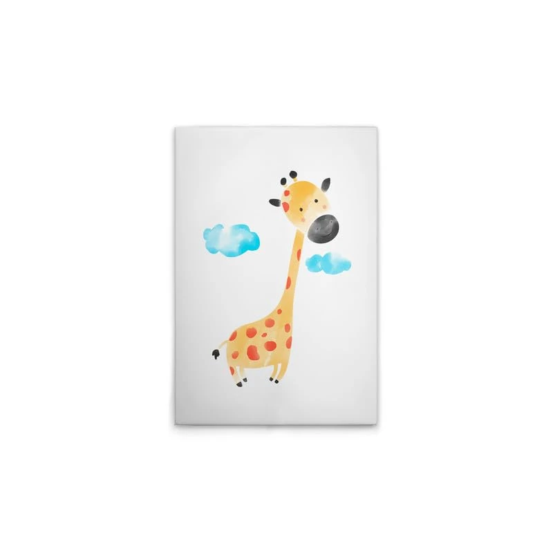 A.S. Création DD132522 Canvas Picture for Children's Room Watercolour Giraffe - Wall Picture in White, Yellow - 50 x 75 cm - Image 1
