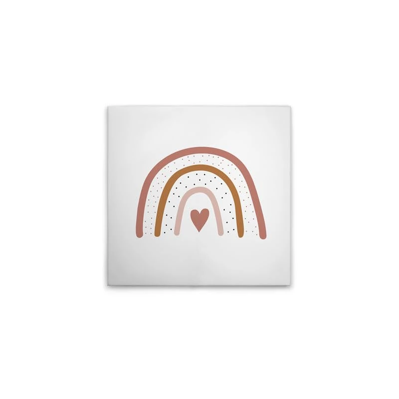 A.S. Création DD132709 Canvas Picture for Children's Room Rainbow Pink - Wall Picture in White, Brown - 50 x 50 cm