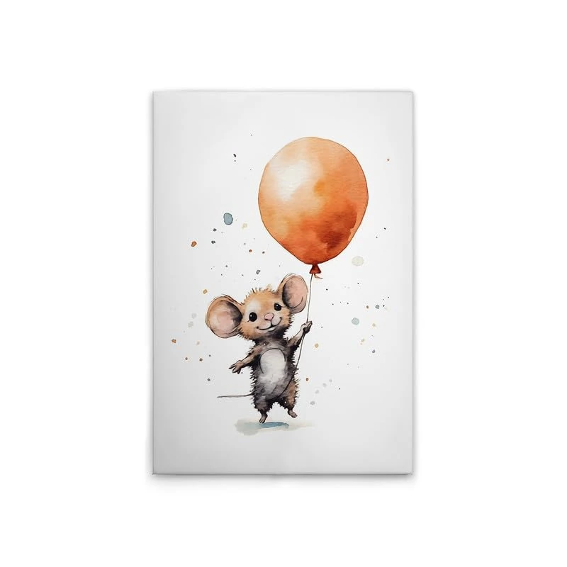 A.S. Création DD133299 Canvas Picture Cute Mouse Orange - Wall Picture in White, Brown - 60 x 90 cm
