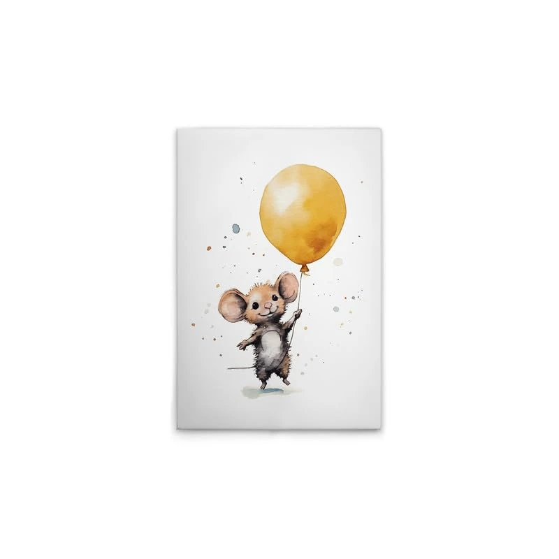 A.S. Création DD133293 Canvas Picture Cute Mouse Yellow - Wall Picture in White, Brown - 50 x 75 cm - Image 1