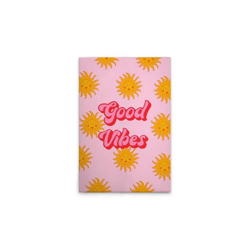 A.S. Création DD132652 Retro Canvas Picture Colourful Good Vibes - Wall Picture in Pink - 50 x 75 cm - Image 1