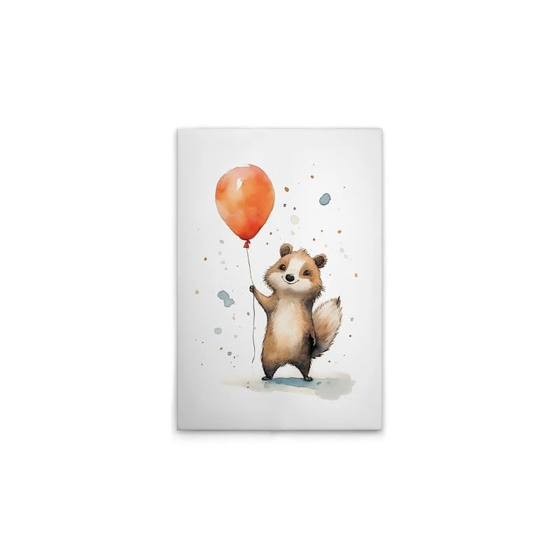 A.S. Création DD133288 Canvas Picture Cute Raccoon Orange - Wall Picture in White, Brown - 50 x 75 cm - Image 1