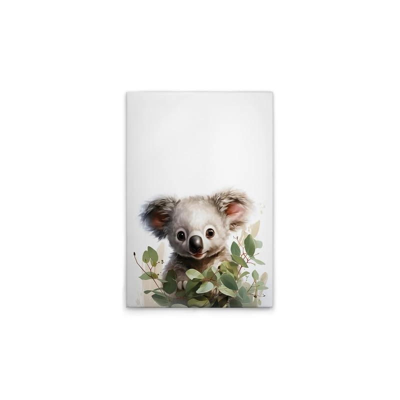 A.S. Création DD132992 Canvas Picture Baby Koala Children's Room Wall Picture in White, Green, 50 x 75 cm