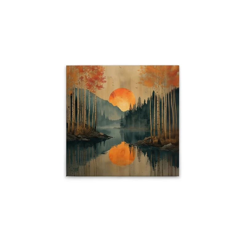 A.S. Création DD133268 Canvas Picture Sunset Wall Picture in Beige Blue 50 x 50 cm - Image 1