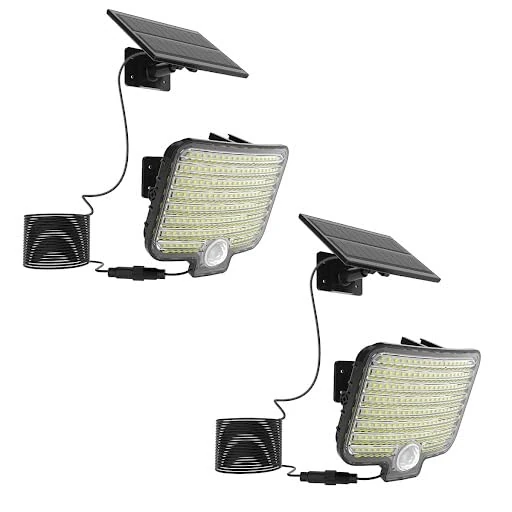 Lumisky Pack of 2 Bright White LED Solar Spotlight with Motion Sensor Adjustable Solar Panel