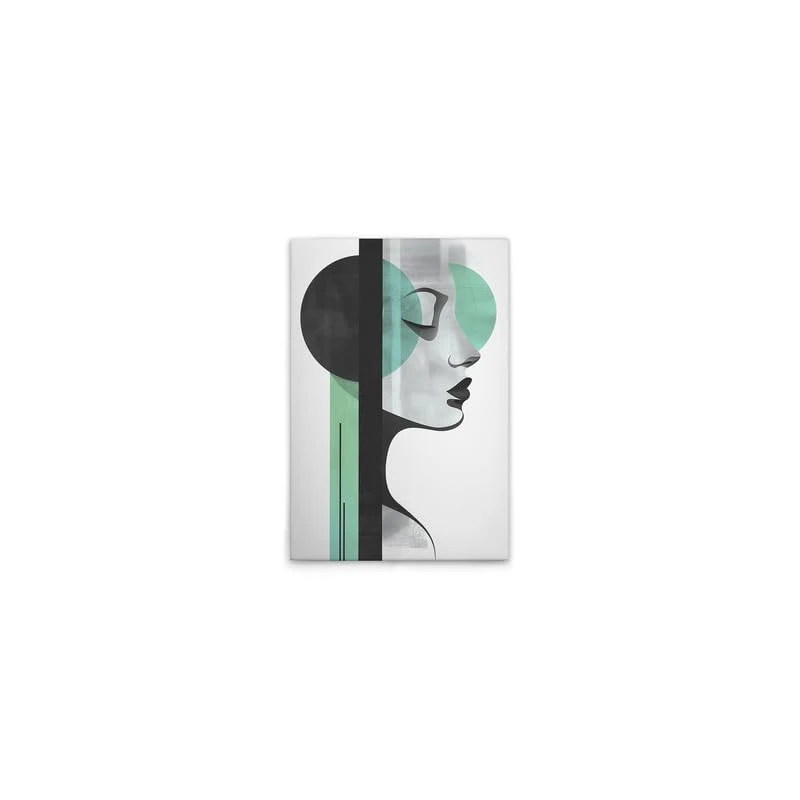 A.S. Création DD133162 Canvas Picture Woman with Shapes, Wall Picture in White, Black, 40 x 60 cm