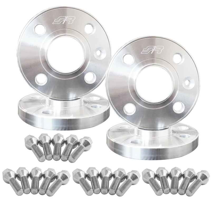 Simoni Racing Aluminium Wheel Spacer Kit - 2x16mm(FA) - 2x20mm(RA) (Hub 56,6mm) including wheel bolts - compatible with Abarth, Fiat various