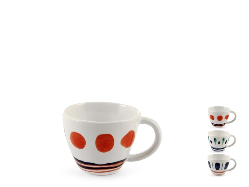 H&H Set of 12 Coffee Cups Boho Assorted CC125