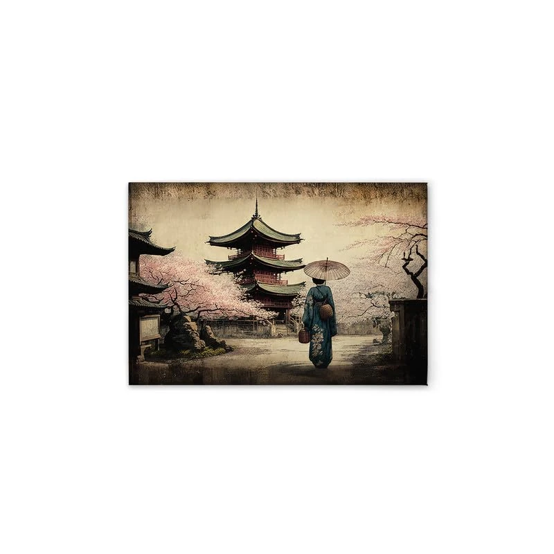A.S. Création Pogoda Asia Vintage Canvas Picture Beige Blue 75 x 50 cm DD133153 - Image 1