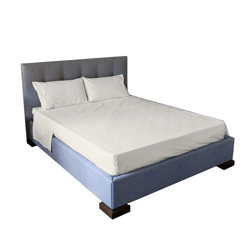 Jenny Sesal Bed Sheet Set – Solid Colour – Made in Italy – Double Bed – Single Bed – Sheet Set + Pillowcases (Cream, French Quarter)