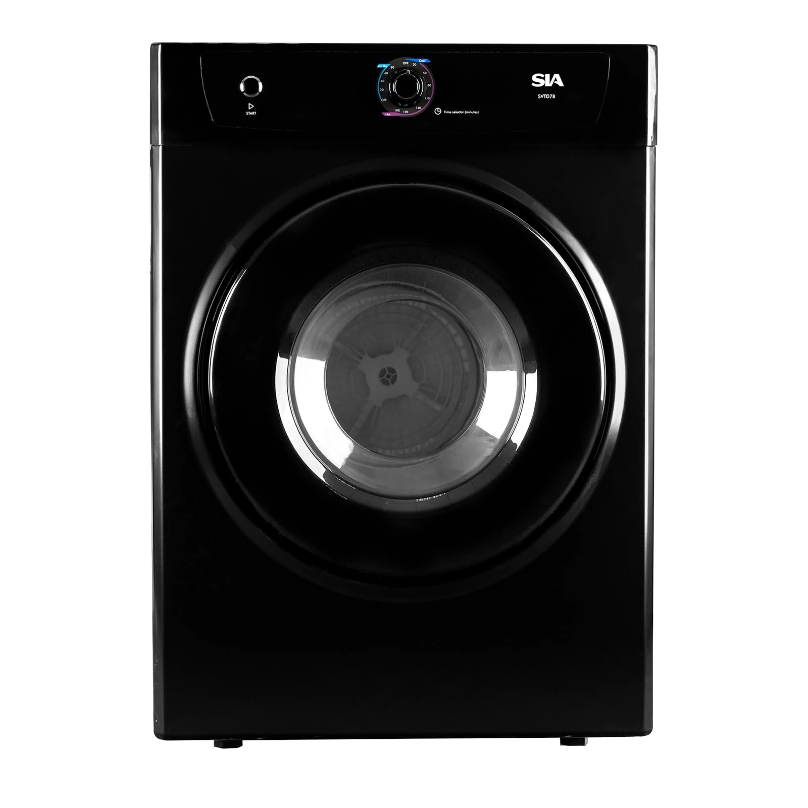 SIA SVTD7B 7kg Freestanding Vented Tumble Dryer, Black, C Energy Rating, 3 Drying Modes, 2 Year Parts and Labour Guarantee