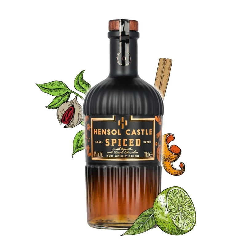 Hensol Castle Spiced Rum 70cl (40% ABV) | Caribbean Base Rum Distilled with Vanilla, Caramel, Fresh Lime, Spiced Berries & Cinnamon - A Unique Flavoured Rum as a Birthday Gift for Men & Women