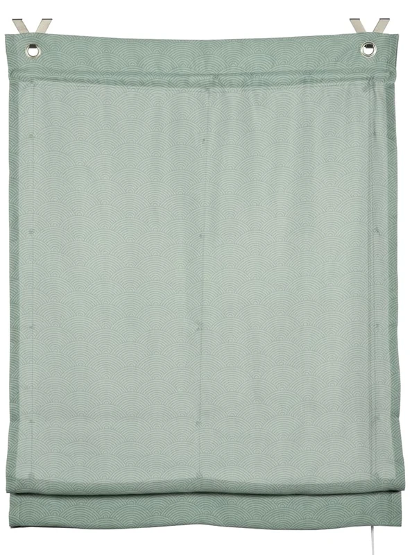 GARDINIA Roman Blind, No Drilling Required, for Clamping, Opaque, Translucent, Roman Curtain, Includes Mounting Parts, 2 Weight Bars, 2 V Hooks, Zen Silence, Arches Green, 100 x 140 cm (W x H) - Image 1