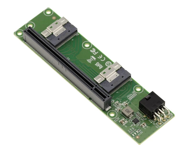KALEA-INFORMATIQUE 2 Port SFF-8654 8i Card to PCIe Gen 4.0 x8 or x16 for Offshoring One PCI Express Port with Two SFF8654 24G Connections
