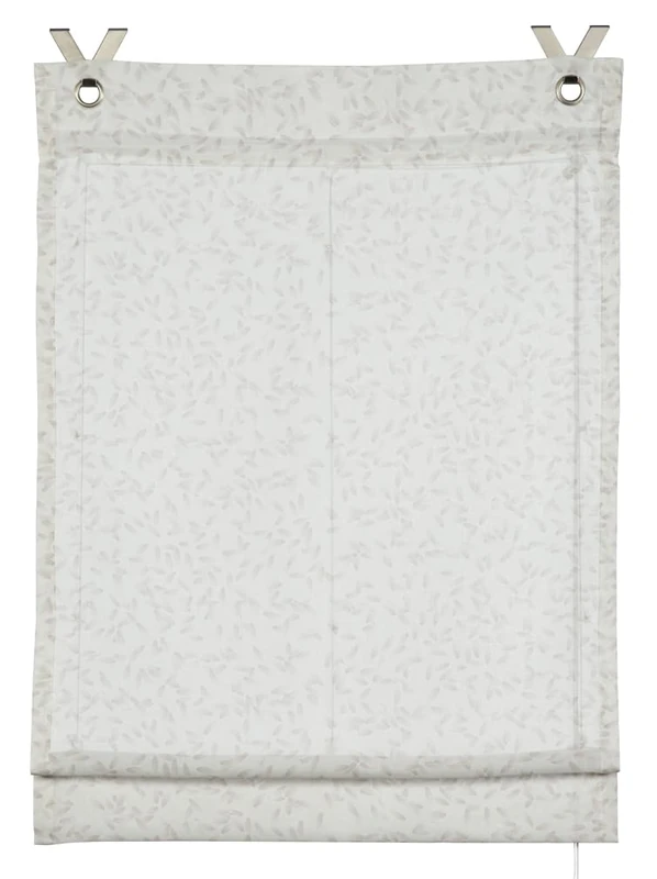 GARDINIA Roman Blind, No Drilling Required, for Clamping, Opaque, Translucent, Roman Curtain, Includes Mounting Parts, 2 Weight Bars, 2 V Hooks, Zen Silence, White Rice Grains, 100 x 140 cm (W x H) - Image 1
