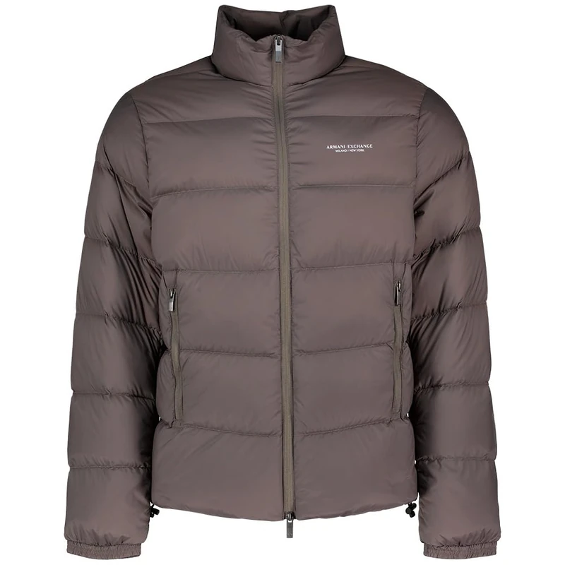 Armani Exchange Men's Essential, Long Cuffed Sleeve Milano-New York Logo Lettering Jacket, Dark Gull Grey, M, Dark Gull Gray, M