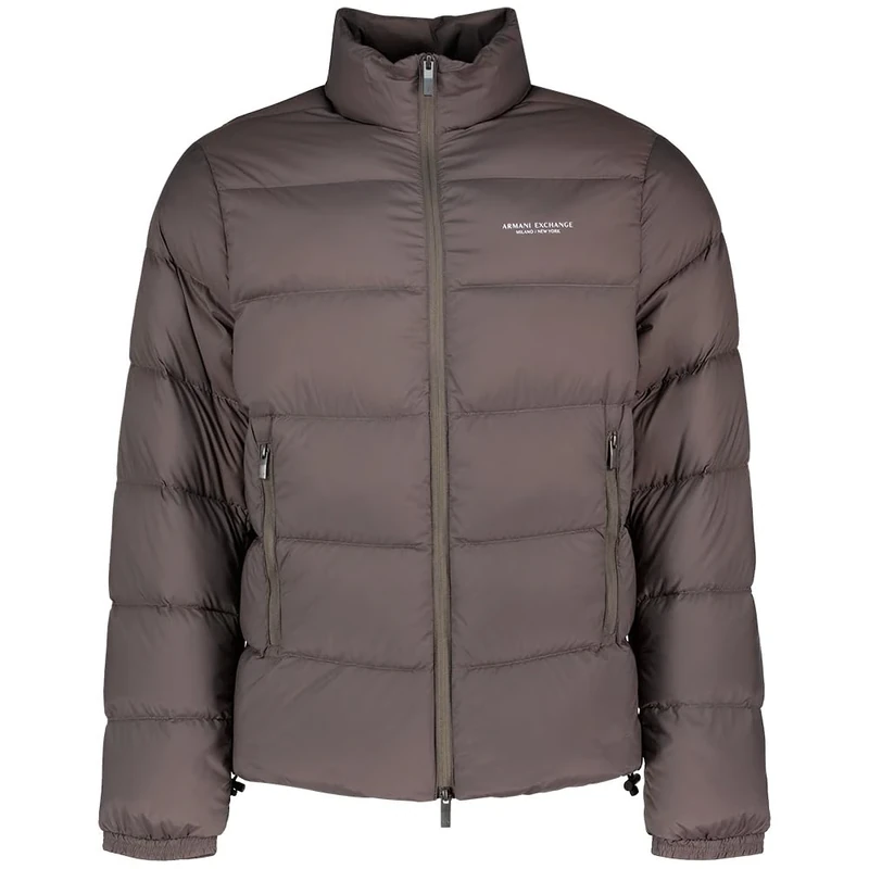 Armani Exchange Men's Essential, Long Cuffed Sleeve Milano New York Logo Lettering Jacket, Dark Gull Grey, L, Dark Gull Gray, L