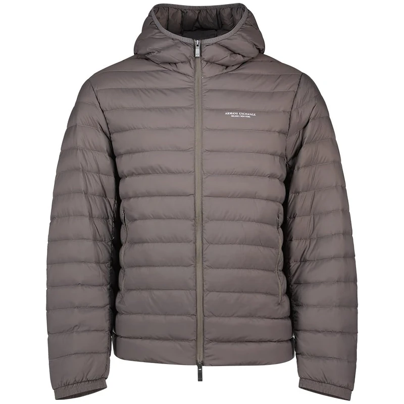 Armani Exchange Men's Essential Long Sleeve Padded Side Lettering Logo Jacket, Dark Gull Grey, XXL, Dark Gull Gray, XXL