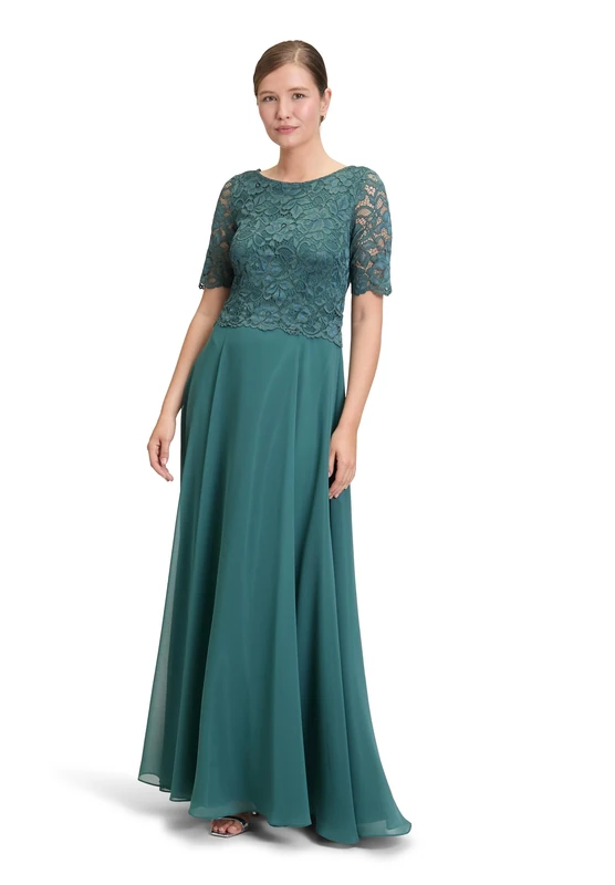 Vera Mont Women's Lace Evening Dress, Dark Emerald, 10