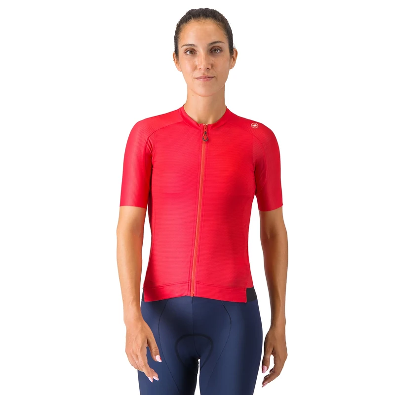 CASTELLI Women's Espresso W Jersey Technical mesh, Hibiscus/Dark Gray, XL