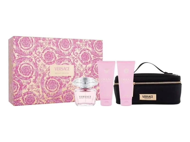 Versace Bright Crystal by Versace for Women - 4 Pc Gift Set 3oz EDT Spray, 3.4oz Body Lotion, 3.4oz Shower Gel, Beauty Case