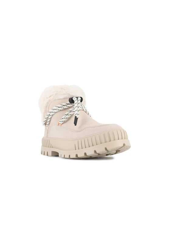 Palladium Women's Pallashock Lo Hiver Ankle Boot, Off-White, 8 UK