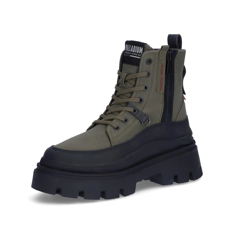 Palladium Women's Pallasquad Zip TX Ankle Boots, Green, 4.5 UK
