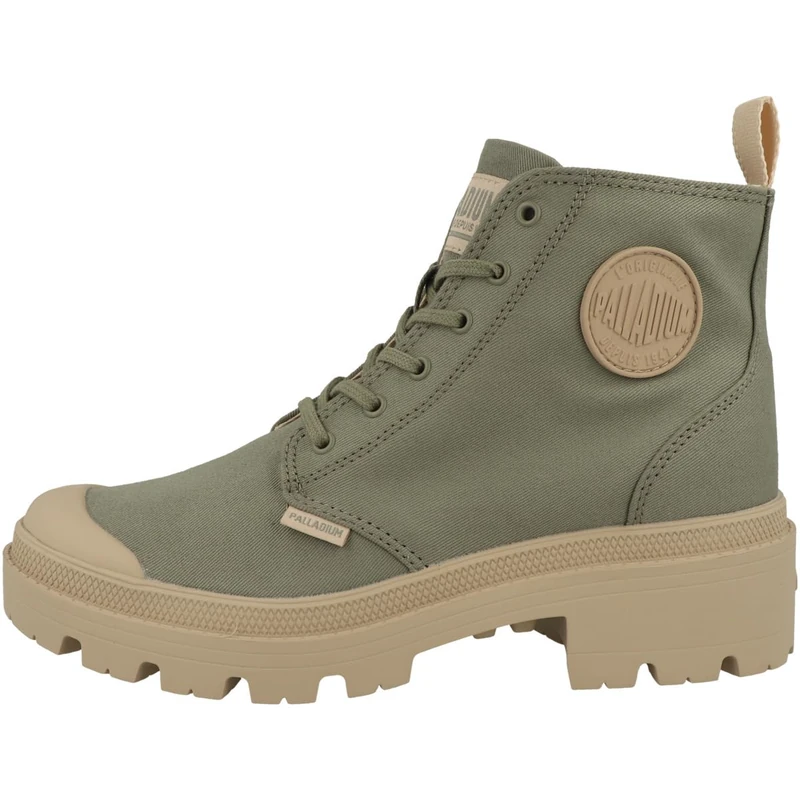 Palladium Women's Pallabase Twill Ankle Boot, Green, 8 UK