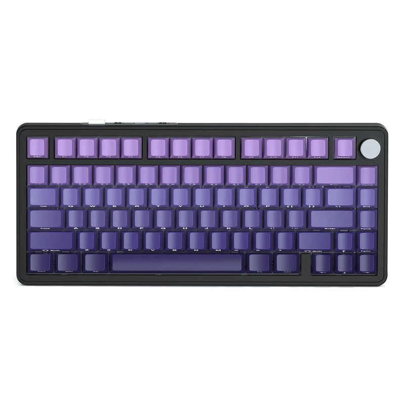 ATTACK SHARK X85 Gasket Mechanical Keyboard with Knob,75% Tri-Mode(BT5.0/2.4G/USB-C) Wireless Gaming Keyboard &Five-Layer Padding, RGB,5000mAh, Hot-Swappable Side Print PBT Keycaps(Purple Gradient)